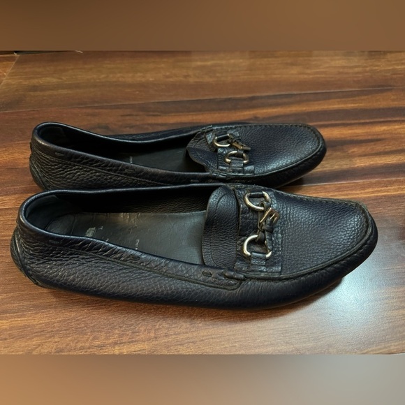 🍁SALE🍁PRADA Black Leather Slip-on Loafers Size 40.5 - Picture 2 of 13